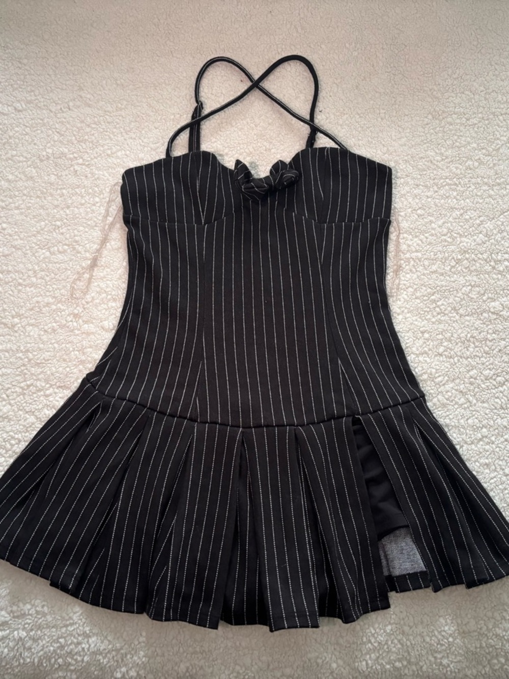 Black Spaghetti Strap Mini Dress